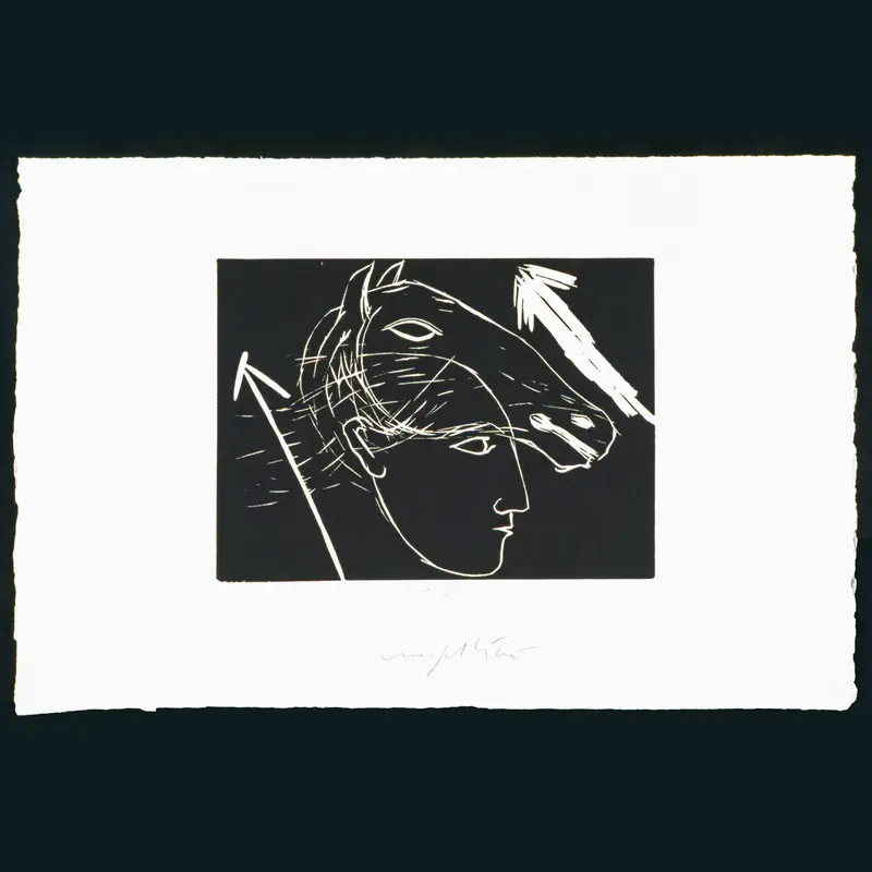 Mimmo Paladino – Reiter ohne titel Black painting